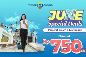 Naik Pesawat Mahal? Nih Mister Aladin Kasih Diskon hingga Rp750.000!