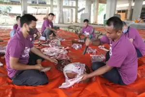82 Hewan Kurban Disembelih di Masjid Darul Jannah Kantor Wali Kota Jaksel