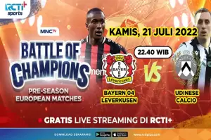 Live Streaming Gratis RCTI Plus, Malam Ini: Bayer Leverkusen vs Udinese