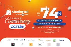 Meriahkan HUT ke-33 RCTI, AladinMall Bagi-Bagi Doorprize dan Diskon hingga 74% + Potongan Harga 5%!