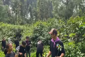 Ratusan Anggota Mapala Fapet Unsoed Tanam Pohon di Baturraden