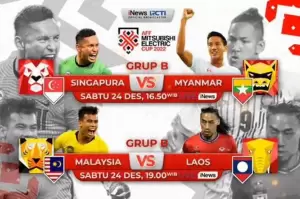 LIVE di iNews! Jadwal AFF Mitsubishi Electric Cup 2022 Hari Ini: Singapura vs Myanmar dan Malaysia vs Laos