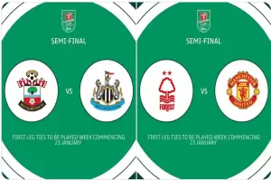 Drawing Semifinal Piala Liga Inggris: MU Tantang Nottingham, Newcastle United vs Southampton