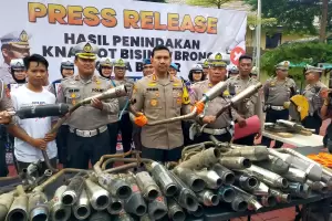563 Knalpot Brong Disita dalam Operasi Keselamatan di Bogor