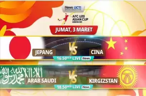 LIVE di iNews, Hari ini! Jepang vs China dan Arab Saudi vs Kirgistan Siap Beraksi di AFC U-20 Asian Cup 2023