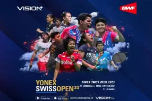 Live di Vision+ BWF Swiss Open 2023: Kawal Pebulu Tangkis Indonesia hingga Juara