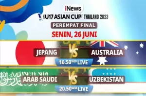 LIVE di iNews! Berburu Tiket Semifinal AFC U17 Asian Cup 2023, Jepang vs Australia dan Arab Saudi vs Uzbekistan