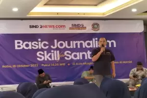 Puluhan Santri Ponpes Al Hamid Cilangkap Antusias Ikuti SINDOnews Goes to Pesantren
